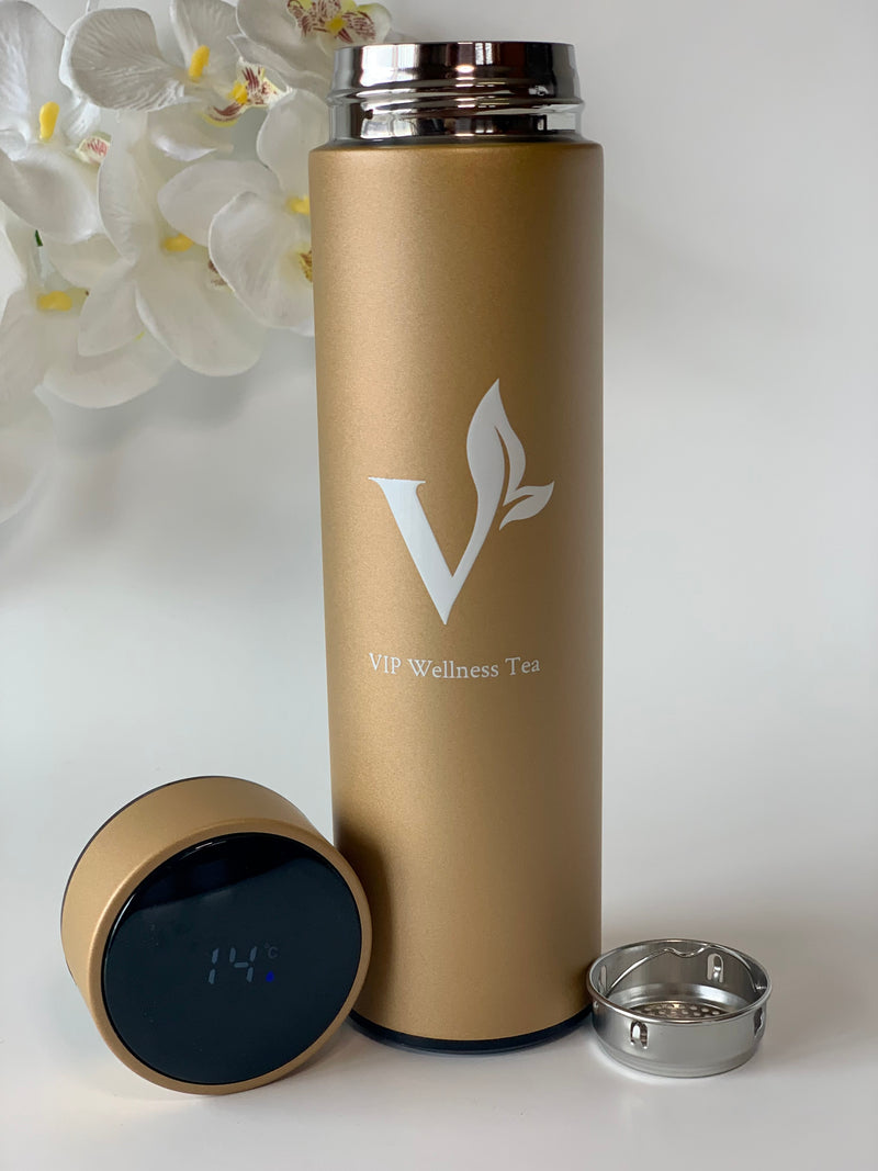Insulated Stainless Steel Thermos with Infuser – VIP Wellness Tea™